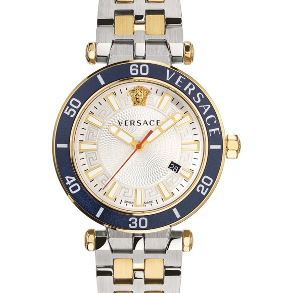 Versace Men's Two Tone Silver Sport Watch